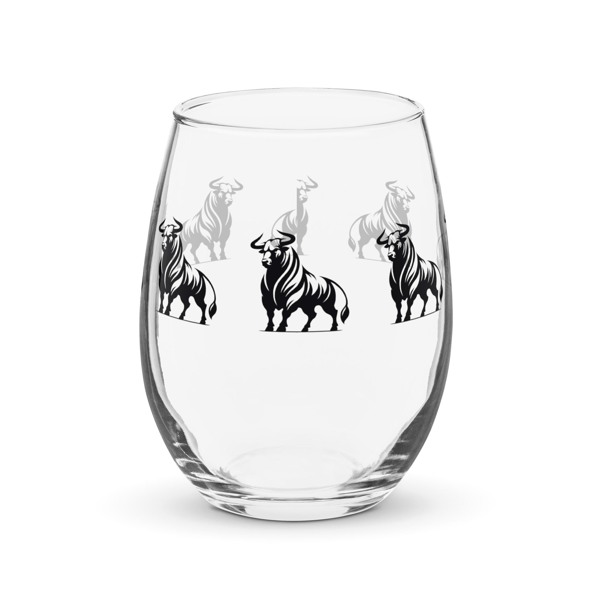 adrian del lago bull personalized wine glass wine glass