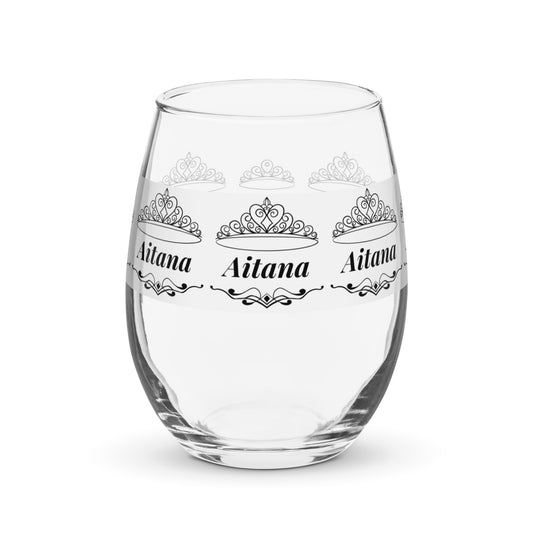 Aitana name wine glass personalized wine glass wine glass