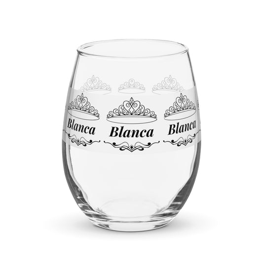 Blanca name wine glass personalized wine glass wine glass