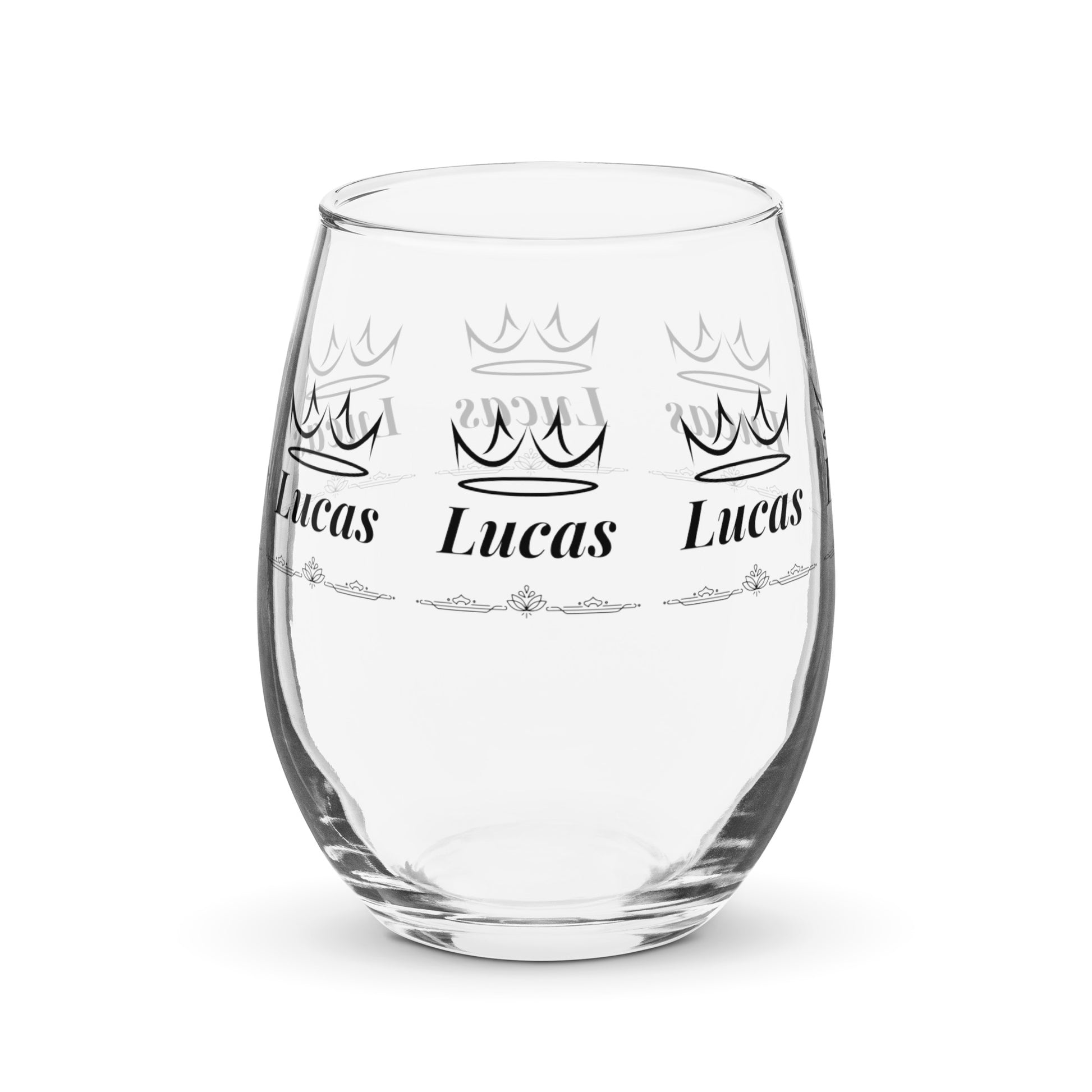 Lucas name wine glass personalized wine glass wine glass